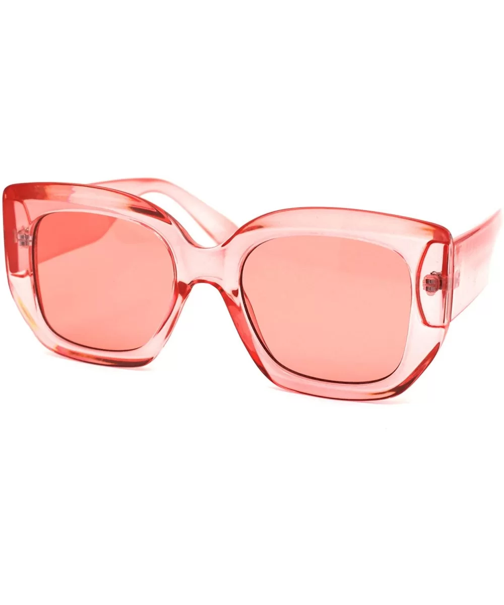 Womens Thick Pop Color Plastic Frame Butterfly Sunglasses - All Pink - CD18ZRDZC80 $8.91 Butterfly