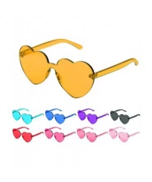 Heart Shaped Sunglasses Rimless Heart Transparent Colored Glasses - Yellow - C9196SZ8DTX $4.74 Rimless