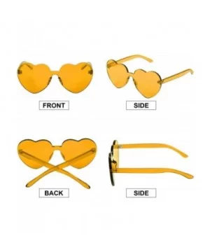 Heart Shaped Sunglasses Rimless Heart Transparent Colored Glasses - Yellow - C9196SZ8DTX $4.74 Rimless