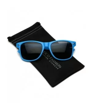 Iconic Horn Rimmed Classic Sunglasses - Bright Neon Colors - Blue - CY12NVHPZL1 $8.67 Round