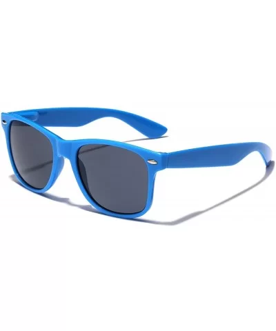 Iconic Horn Rimmed Classic Sunglasses - Bright Neon Colors - Blue - CY12NVHPZL1 $8.67 Round