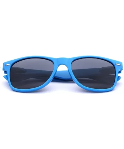 Iconic Horn Rimmed Classic Sunglasses - Bright Neon Colors - Blue - CY12NVHPZL1 $8.67 Round