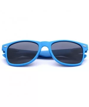 Iconic Horn Rimmed Classic Sunglasses - Bright Neon Colors - Blue - CY12NVHPZL1 $8.67 Round