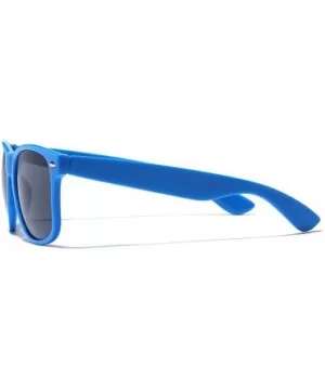 Iconic Horn Rimmed Classic Sunglasses - Bright Neon Colors - Blue - CY12NVHPZL1 $8.67 Round