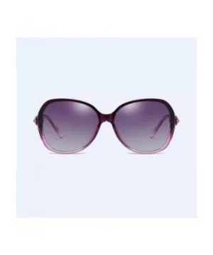 Polarized Sunglasses Classic Large Frame Driving with Drills for Women's Ultraviolet Protection - Gradual Purple - CR18QCHWTO...