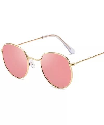 2019 Classic Small Frame Round Sunglasses Women/Men Er Alloy Mirror Sun Glasses Vintage Oculos - Gold Ocean Green - C9198AHNQ...