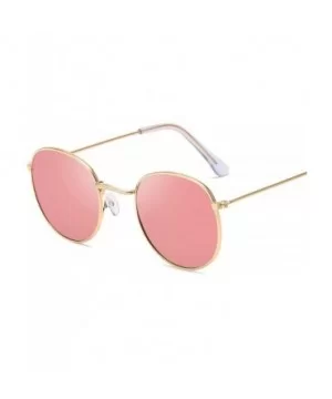 2019 Classic Small Frame Round Sunglasses Women/Men Er Alloy Mirror Sun Glasses Vintage Oculos - Gold Ocean Green - C9198AHNQ...