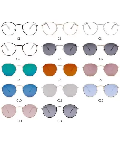 2019 Classic Small Frame Round Sunglasses Women/Men Er Alloy Mirror Sun Glasses Vintage Oculos - Gold Ocean Green - C9198AHNQ...