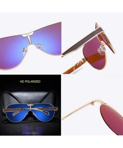 Polarized Sunglasses Unisex-Alloy Oneness Lens-Rectangular Shade Glasses Novel - C - CS1905XQALG $37.65 Rimless