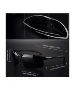 Mens Sports Polarized Sunglasses Ultra Light Al-Mg Frame Driving Sun Glasses UV Protection - C818TS3W5AE $7.81 Semi-rimless