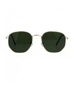 Classy Vintage Fashion Sunglasses Thin Metal Hexagon Shape Frame UV 400 - Gold (Green) - CI188MASK0H $5.83 Oversized