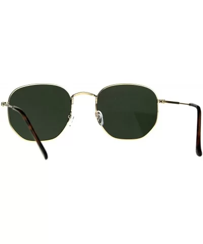 Classy Vintage Fashion Sunglasses Thin Metal Hexagon Shape Frame UV 400 - Gold (Green) - CI188MASK0H $5.83 Oversized