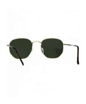 Classy Vintage Fashion Sunglasses Thin Metal Hexagon Shape Frame UV 400 - Gold (Green) - CI188MASK0H $5.83 Oversized