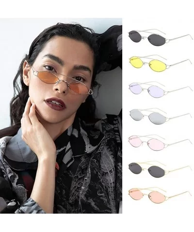 Women men sunglasses polarized uv protection aviator small face retro vintage - E - C418T7UN4O9 $6.51 Aviator