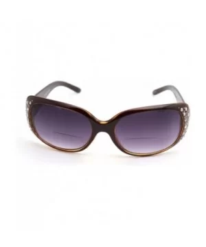 Vintage Women CatEye Round Reading Sun Readers Oversized - Z1 Medium Big Rhinestones Brown - C018E7LQ599 $14.82 Aviator