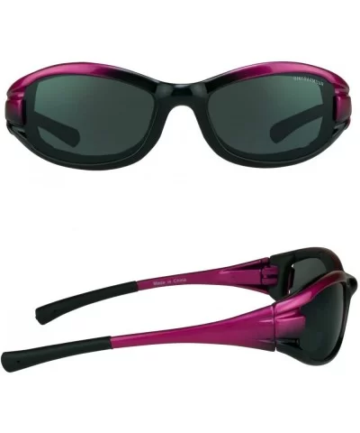 Pink Motorcycle Sunglasses Foam Padded for Women and Girls. Free Microfiber Cleaning Case - Pink - CP11JVWFQD1 $13.26 Wrap