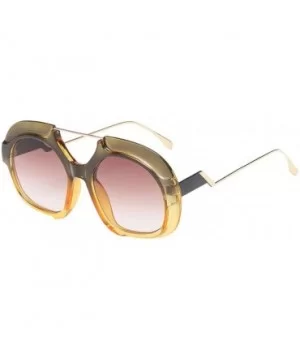 Fashion Sunglasses Irregular Round Frame Sunglasses Vintage Retro Eyewear Model Sunglasses (E) - E - CE18R3TTLEO $7.30 Round