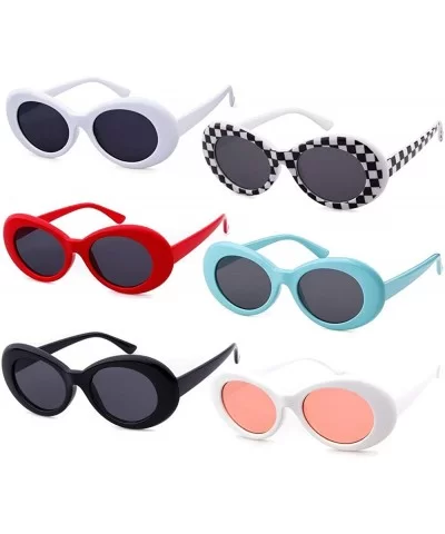 Authentic Clout Goggles Bold Oval Retro Mod Kurt Cobain Sunglasses Clout Round Lens - CJ18NSGSGIM $15.54 Round