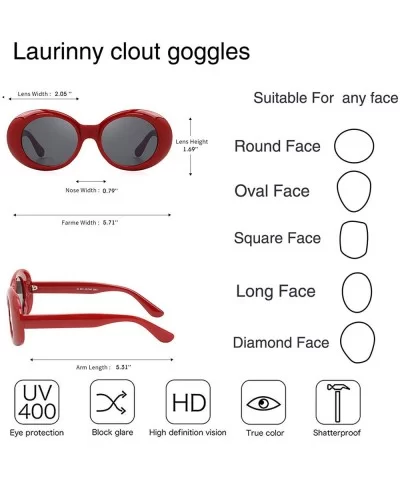 Authentic Clout Goggles Bold Oval Retro Mod Kurt Cobain Sunglasses Clout Round Lens - CJ18NSGSGIM $15.54 Round