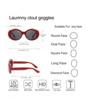 Authentic Clout Goggles Bold Oval Retro Mod Kurt Cobain Sunglasses Clout Round Lens - CJ18NSGSGIM $15.54 Round