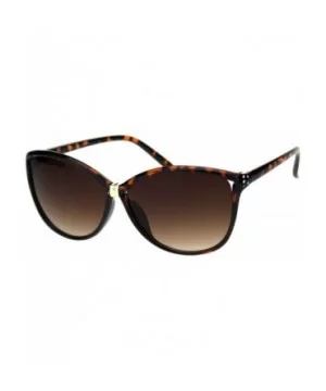 Womens Designer Style Sunglasses Bow Butterfly Shape Rhinestone Detail - Tortoise (Brown) - CJ18X5MXUC4 $8.42 Butterfly