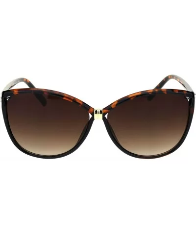 Womens Designer Style Sunglasses Bow Butterfly Shape Rhinestone Detail - Tortoise (Brown) - CJ18X5MXUC4 $8.42 Butterfly