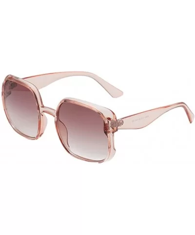 Retro Oversized Big Squared Shape Sunglasses Vintage Style Thick-Rimmed Glasses - A - CL196SGLWQT $4.43 Rimless