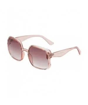 Retro Oversized Big Squared Shape Sunglasses Vintage Style Thick-Rimmed Glasses - A - CL196SGLWQT $4.43 Rimless