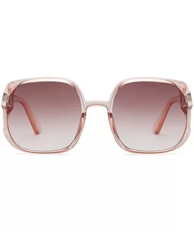 Retro Oversized Big Squared Shape Sunglasses Vintage Style Thick-Rimmed Glasses - A - CL196SGLWQT $4.43 Rimless