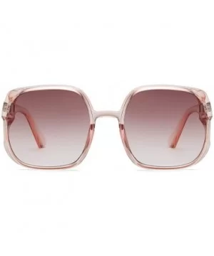 Retro Oversized Big Squared Shape Sunglasses Vintage Style Thick-Rimmed Glasses - A - CL196SGLWQT $4.43 Rimless