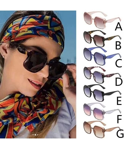 Retro Oversized Big Squared Shape Sunglasses Vintage Style Thick-Rimmed Glasses - A - CL196SGLWQT $4.43 Rimless