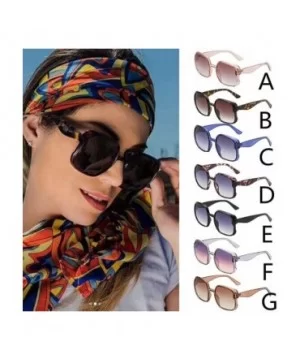 Retro Oversized Big Squared Shape Sunglasses Vintage Style Thick-Rimmed Glasses - A - CL196SGLWQT $4.43 Rimless