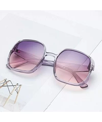 Retro Oversized Big Squared Shape Sunglasses Vintage Style Thick-Rimmed Glasses - A - CL196SGLWQT $4.43 Rimless