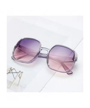 Retro Oversized Big Squared Shape Sunglasses Vintage Style Thick-Rimmed Glasses - A - CL196SGLWQT $4.43 Rimless