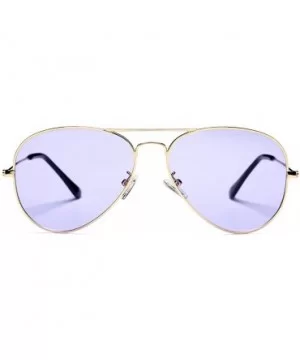 Aviator Sunglasses for Women Men Lightweight Metal Frame 100% UV Protection - Gold Frame / Purple Lens - C81900E0O0S $7.15 Av...