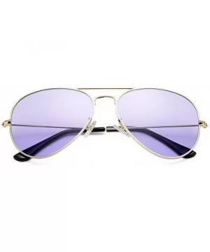 Aviator Sunglasses for Women Men Lightweight Metal Frame 100% UV Protection - Gold Frame / Purple Lens - C81900E0O0S $7.15 Av...