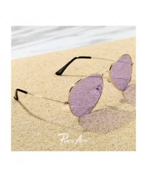 Aviator Sunglasses for Women Men Lightweight Metal Frame 100% UV Protection - Gold Frame / Purple Lens - C81900E0O0S $7.15 Av...