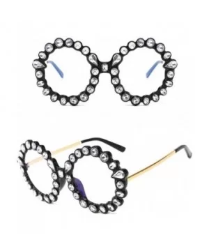 Retro Ladies Round Diamond Sunglasses for Women - 3 - CL18S3M5WXG $18.07 Round