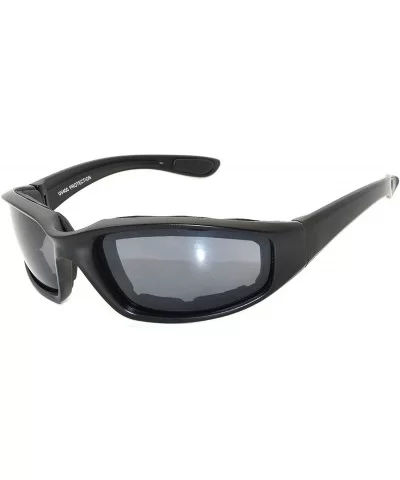 Motorcycle Polarized Smoke Lens Padded Foam Sunglasses Fishing Riding - CO18205GRNS $9.66 Goggle