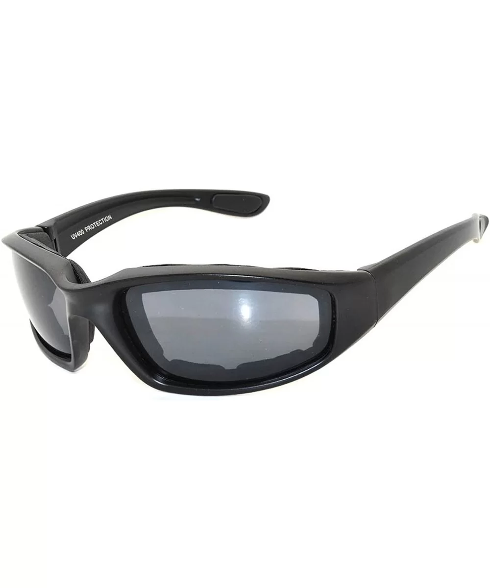 Motorcycle Polarized Smoke Lens Padded Foam Sunglasses Fishing Riding - CO18205GRNS $9.66 Goggle