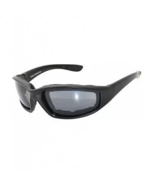 Motorcycle Polarized Smoke Lens Padded Foam Sunglasses Fishing Riding - CO18205GRNS $9.66 Goggle