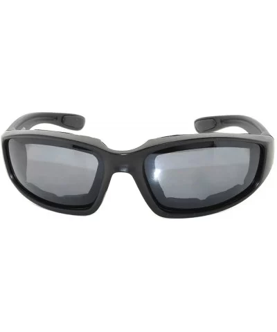 Motorcycle Polarized Smoke Lens Padded Foam Sunglasses Fishing Riding - CO18205GRNS $9.66 Goggle