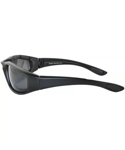 Motorcycle Polarized Smoke Lens Padded Foam Sunglasses Fishing Riding - CO18205GRNS $9.66 Goggle