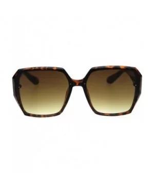 Womens Recess Panel Lens Octagonal Butterfly Plastic Fashion Sunglasses - Tortoise Brown - CC18TIYG6WT $11.43 Oversized