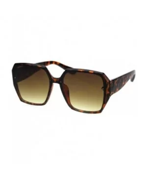 Womens Recess Panel Lens Octagonal Butterfly Plastic Fashion Sunglasses - Tortoise Brown - CC18TIYG6WT $11.43 Oversized