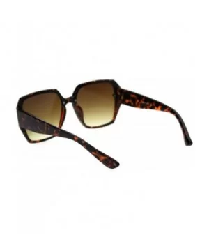 Womens Recess Panel Lens Octagonal Butterfly Plastic Fashion Sunglasses - Tortoise Brown - CC18TIYG6WT $11.43 Oversized