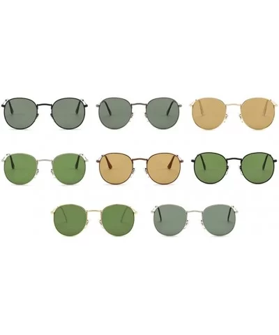 Glass Lens Retro Round Sunglasses Women Fashion Dark Green Sun Glasses 100% UV400 Polarized Lenses - Black Green - C018TUAAXA...