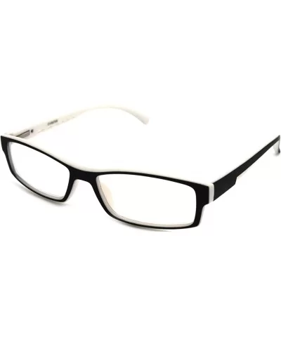 Soft Matte Black w/ 2 Tone Reading Glasses Spring Hinge 0.74 Oz - R1 Matte Black Matte White - CJ18WXDYEM0 $19.00 Rectangular