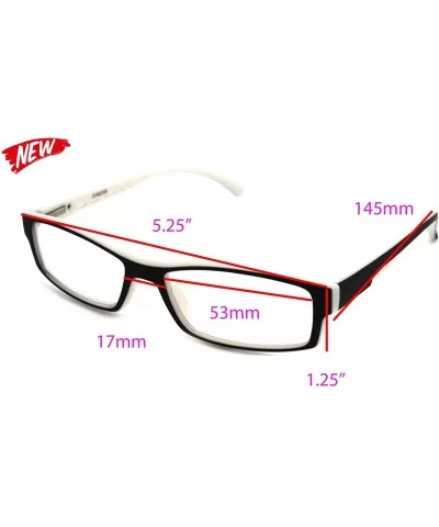 Soft Matte Black w/ 2 Tone Reading Glasses Spring Hinge 0.74 Oz - R1 Matte Black Matte White - CJ18WXDYEM0 $19.00 Rectangular