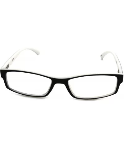 Soft Matte Black w/ 2 Tone Reading Glasses Spring Hinge 0.74 Oz - R1 Matte Black Matte White - CJ18WXDYEM0 $19.00 Rectangular